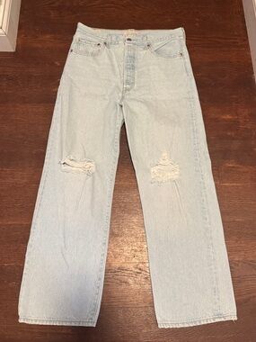 Levi's Light Wash Ribcage Straight Ankle Jeans
